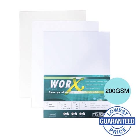 Worx Specialty Paper Shortletter 200gsm 10 Packs100 Sheets