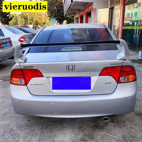 Para Honda Civic Fd2 Preto Vermelho Spoiler 2006 2015 Alta Qualidade