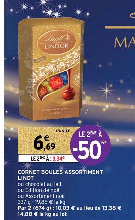 Promo Cornet Boules Assortiment Lindt Chez Intermarch Icatalogue Fr