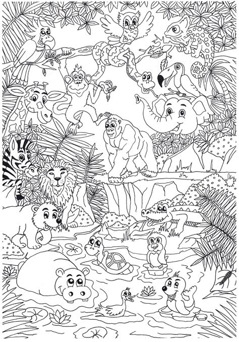 Coloriage Animaux Dans La Jungle Gratuit Imprimer Img