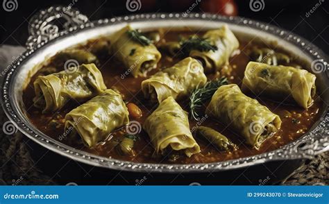 Sarma Traditional Balkan Meal Minced Meat Wrapped In Cabbage Leaves