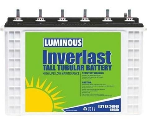 Luminous Inverlast Solar Tall Tubular Battery 180ah With 48 Months Warranty Nominal Voltage 12