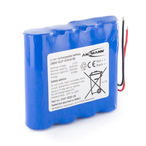 Ansmann Standard Li Ion 4S1P 14 8V 3450mAh Battery Pack Inline