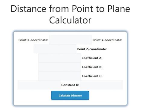 Distance From Point To Plane Calculator Savvy Calculator