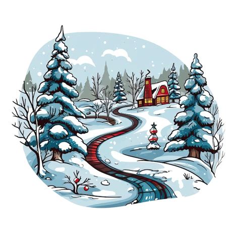 Premium Vector Cartoon Vector Winter Wonderland Illustration On White