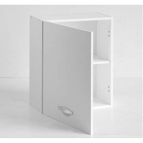 Pensile Cucina 60x32x72 Cm In Legno Bianco Frassinato E Cemento Antartide