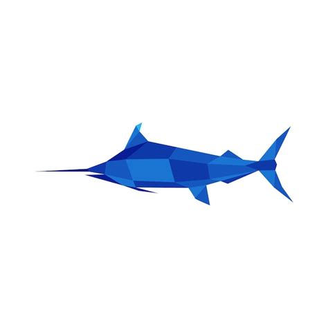 Premium Vector Geometric Blue Marlin Fish Logo Vector Illustration