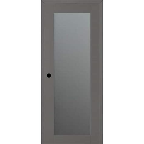 Belldinni Vona 207 Diy Friendly 30 In X 80 In Right Hand Frosted Glass Gray Matte Wood