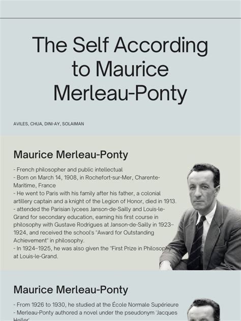 An Exploration of Maurice Merleau-Ponty's Views on the Self and Perception | PDF | Philosophical ...