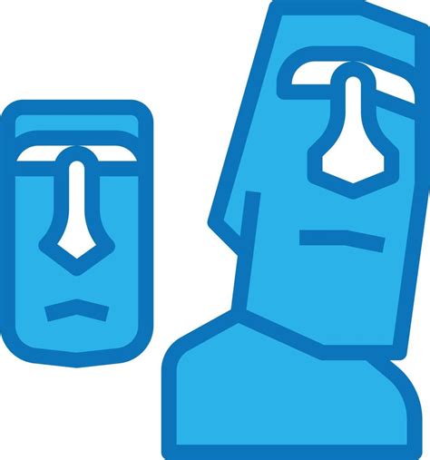 Monumento De La Isla De Pascua De La Estatua Moai Icono Azul 14354721 Vector En Vecteezy