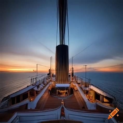 View From The Top Deck Of A Titanic Ship On Craiyon