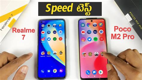 Realme 7 Vs Poco M2 Pro Speed Test Telugu Tech Sai Telugu Youtube