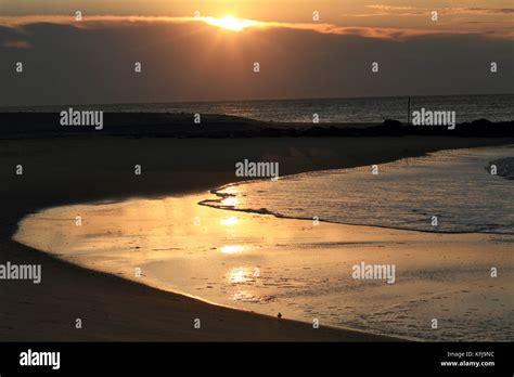 Sunrise At The Beach Cape May New Jersey Usa Stock Photo Alamy