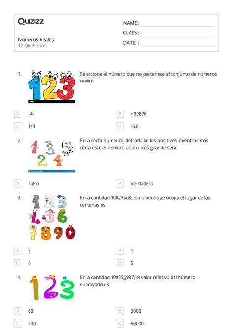 N Meros Irracionales Hojas De Trabajo Para Grado En Quizizz