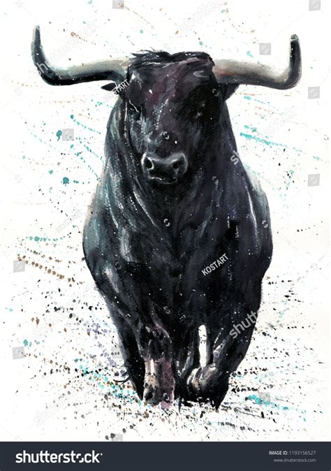 Buffalo Watercolor Painting Stock Illustration 1193156527 | Shutterstock