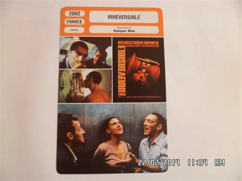 CARTE FICHE CINEMA 2002 IRREVERSIBLE Monica Bellucci Vincent Cassel A