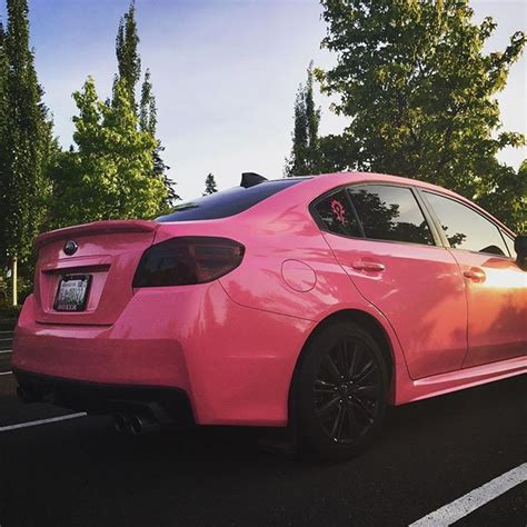 Sunset Over Pink Subie Pink Subie Vinyl Wrap Pinkcar