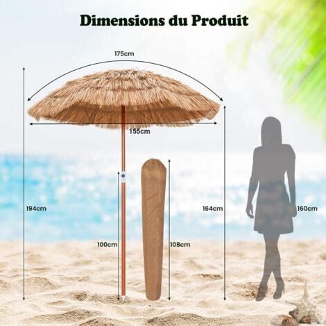 Costway Parasol Inclinable Hawa En Cm Avec Sac De Transport Upf