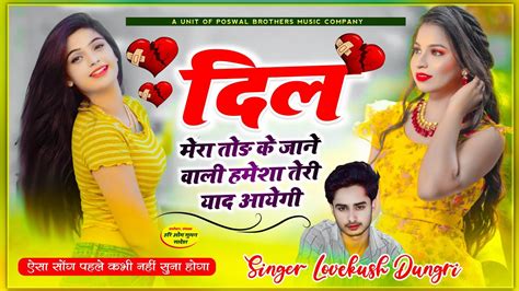 New Love Song दिल मेरा तोड़ के जाने वाली हमेशा तेरी याद आयेगी King Of Dj Lovekush Dungri