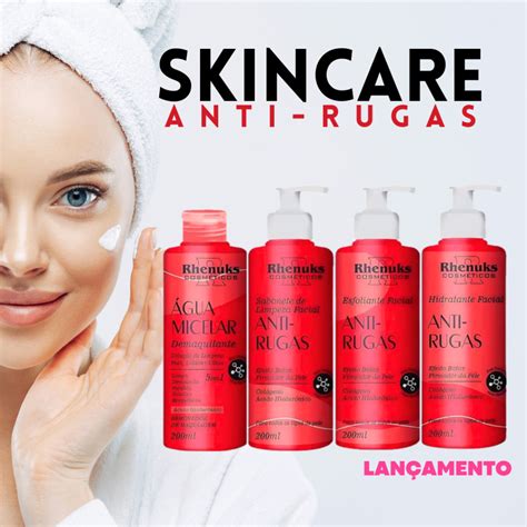 Kit Skincare Anti Rugas Col Geno E Acido Hialur Nico Efeito Botox