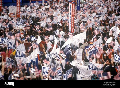 Delegates cheer for Clinton s nomination at the 1992 Democratic ...