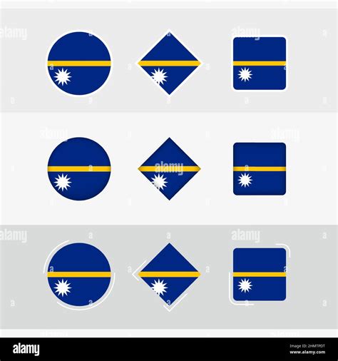 Bandera De Nauru Iconos Establecidos Bandera Vectorial De Nauru Tres