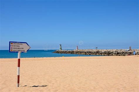 Sign on Vilamoura Beach, Portugal. Editorial Image - Image of ...