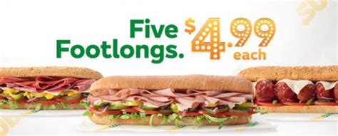 Subway Footlong Sandwiches Only $4.99