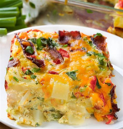 Hash Brown Cheese Breakfast Casserole with eggs and Bacon | Swanky ...