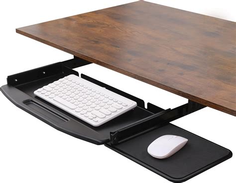 Buy Oaskrac Under Desk Keyboard Tray - Slide Out Keyboard Tray with 360 Rotating Mouse Platform ...