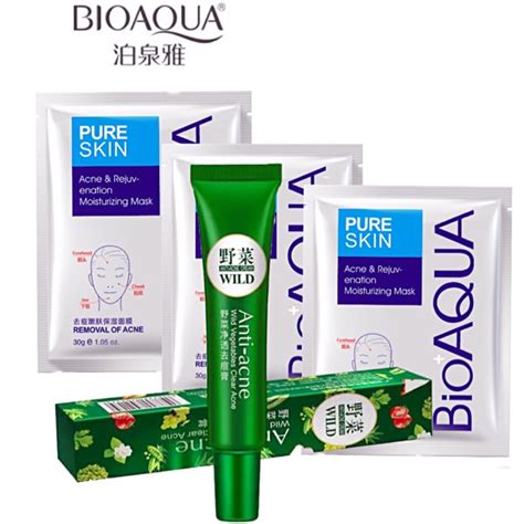 Bioaqua Removal Acne Face Skin Care Moisturising Treatment Set Shopee