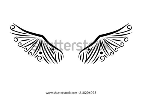 Wings Tattoo Stock Illustration 218206093 | Shutterstock