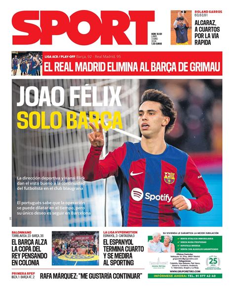 Esta Es La Portada Sport De Hoy Lunes De Junio De