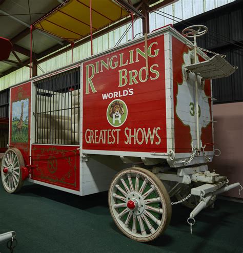 A historic circus wagon, used to carry performers and animals in ...