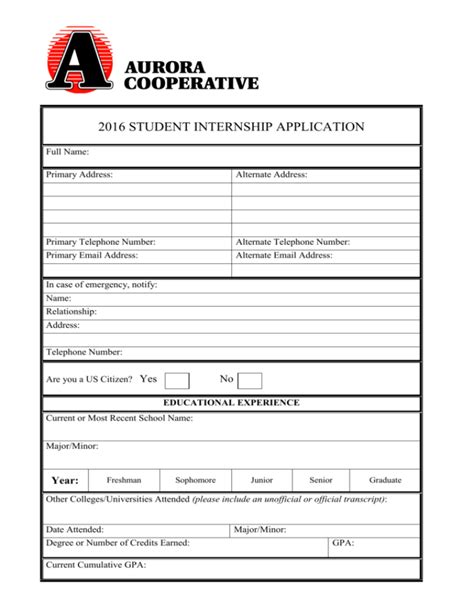 Internship Application Form