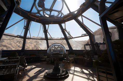 Premium AI Image | 3d Realistic Spaceship Interior Background