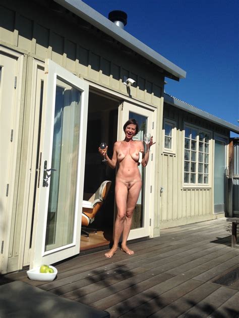 Naked Milf Catherine Bell Posing Shamelessly On The Porch The Fappening