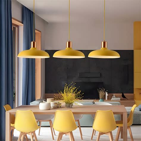 Round Metal Hanging Lamp Macaron Head Ceiling Pendant Light For