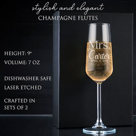 Set Of Personalized Mr And Mrs Wedding Toasting Flutes Etsy