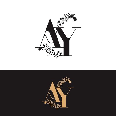 Premium Vector Handdrawn Wedding Monogram Ay Logo