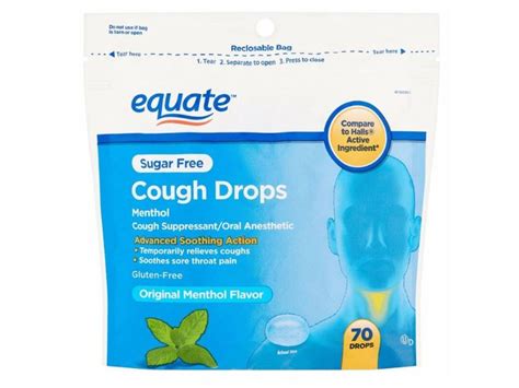 Equate Sugar Free Cough Drops, Menthol, 70 ct Ingredients and Reviews