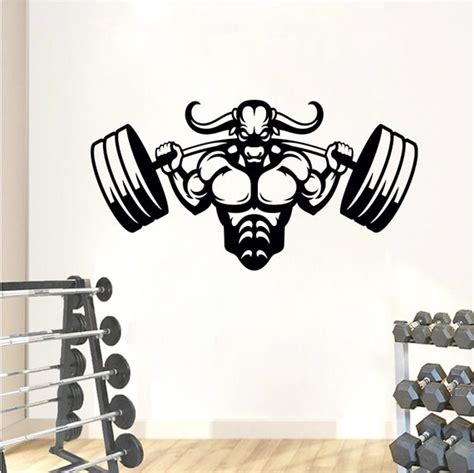 Fitness Wall Decal Workout Wall Decal Gym Wall Decor Etsy