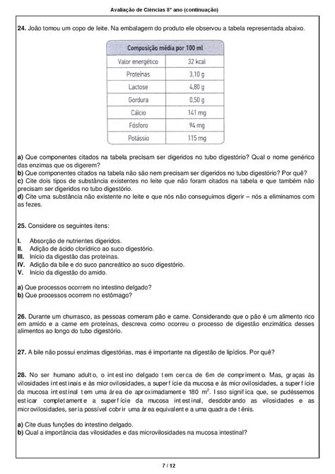 CIÊNCIAS 8 ANO PROVA AVALIAÇÃO GABARITO EXERCÍCIOS ATIVIDADES