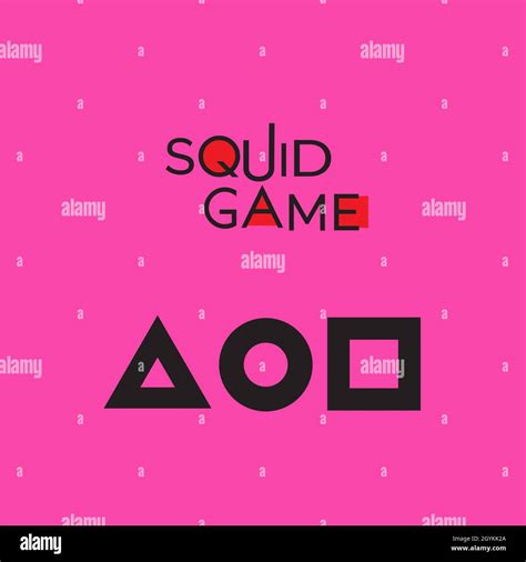 Squid Game Symbol Elements Square Circle And Triangle In Pink