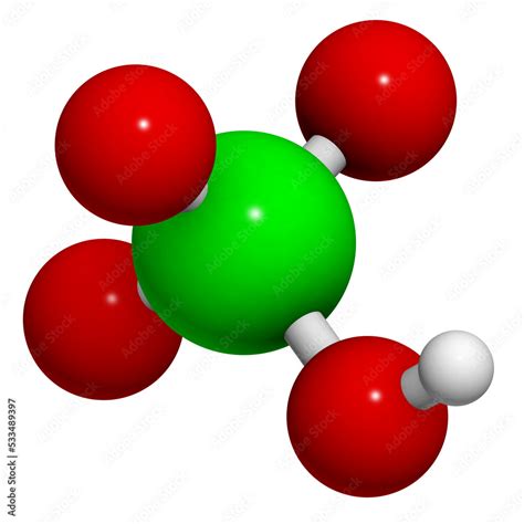 Perchloric Acid Hclo Molecule Chemical Structure Strong Inorganic