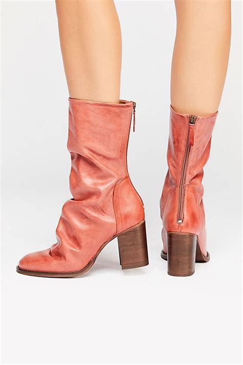 Elle Block Heel Boots Boots Block Heel Boots Slouchy Leather Boots