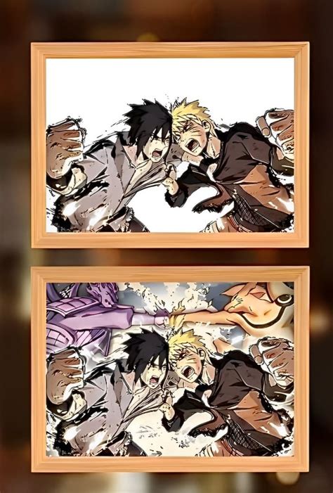 Shop Naruto And Sasuke Final Battle Light Frame My Anime Light Box