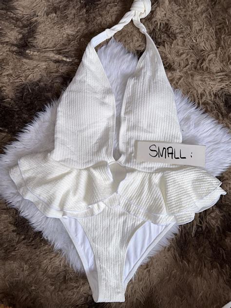 Whie Onepiece Bikini Women S Fashion Swimwear Bikinis Swimsuits On Carousell