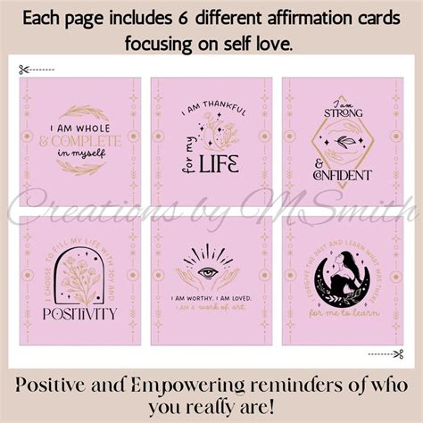 Self Love Affirmation Cards Celestial Cards Printable Affirmations