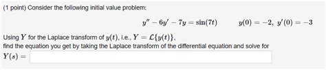 Solved 1 Point Consider The Following Initial Value P